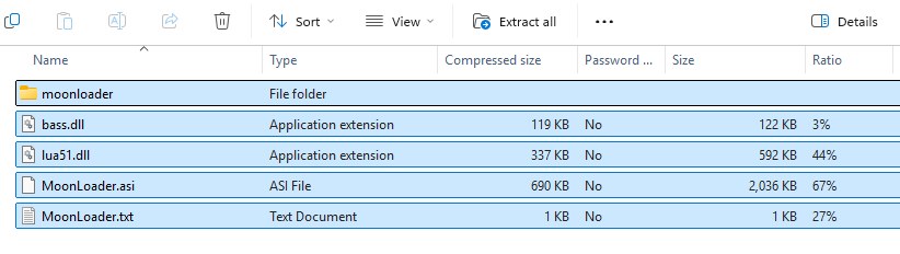 Open the downloaded zip, select everything in it (Ctrl+A) and copy it into the game folder