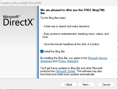 Untick the Bing Bar