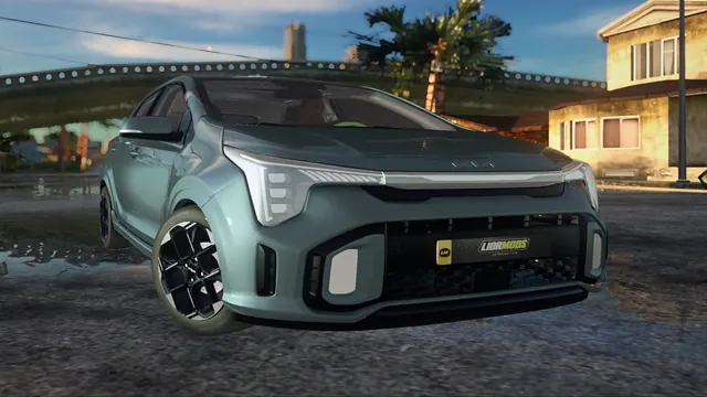 Kia Picanto 2024: The 2024 Kia Picanto GT-Line, with working LEDs, opening doors and full damage.